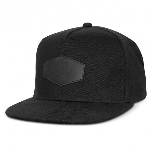 Black Logo Patch Flat Peak Caps